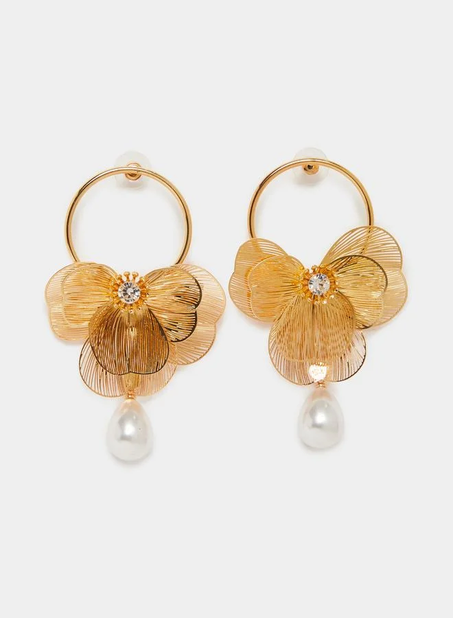 Styli Flower Trim Earrings